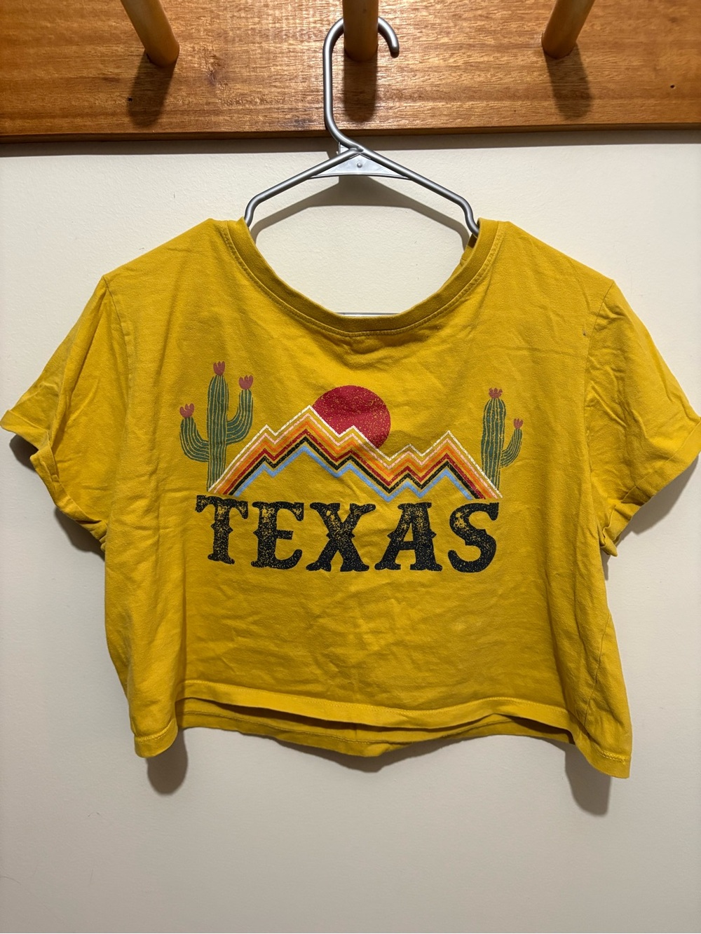 Size L Ardene Yellow Cropped Crewneck Tee
